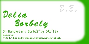 delia borbely business card